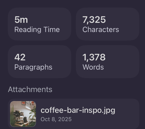 Overview and statistics view
