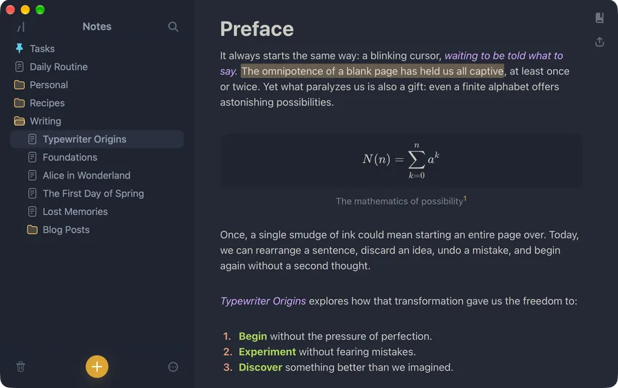 Breveto Ayu theme with a dark sidebar, gray headings, and an orange highlight