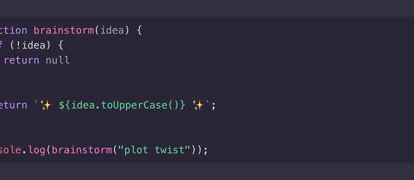 A code block in Breveto