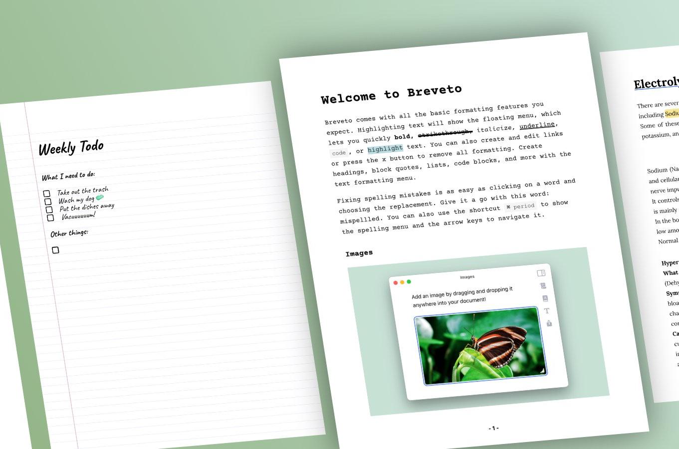 Print styles in Breveto