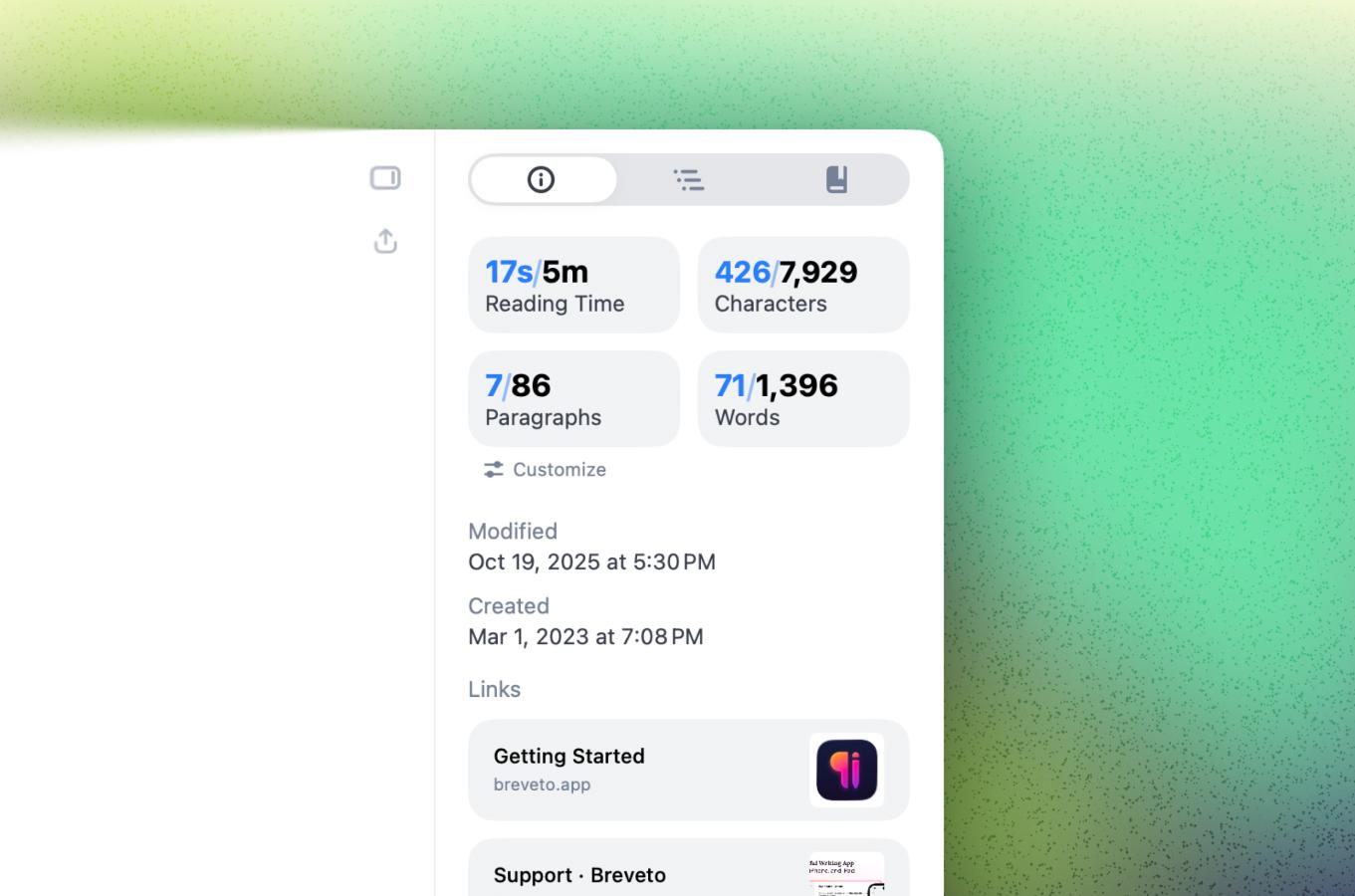 Improved Document Statistics, New Formatting, and More!