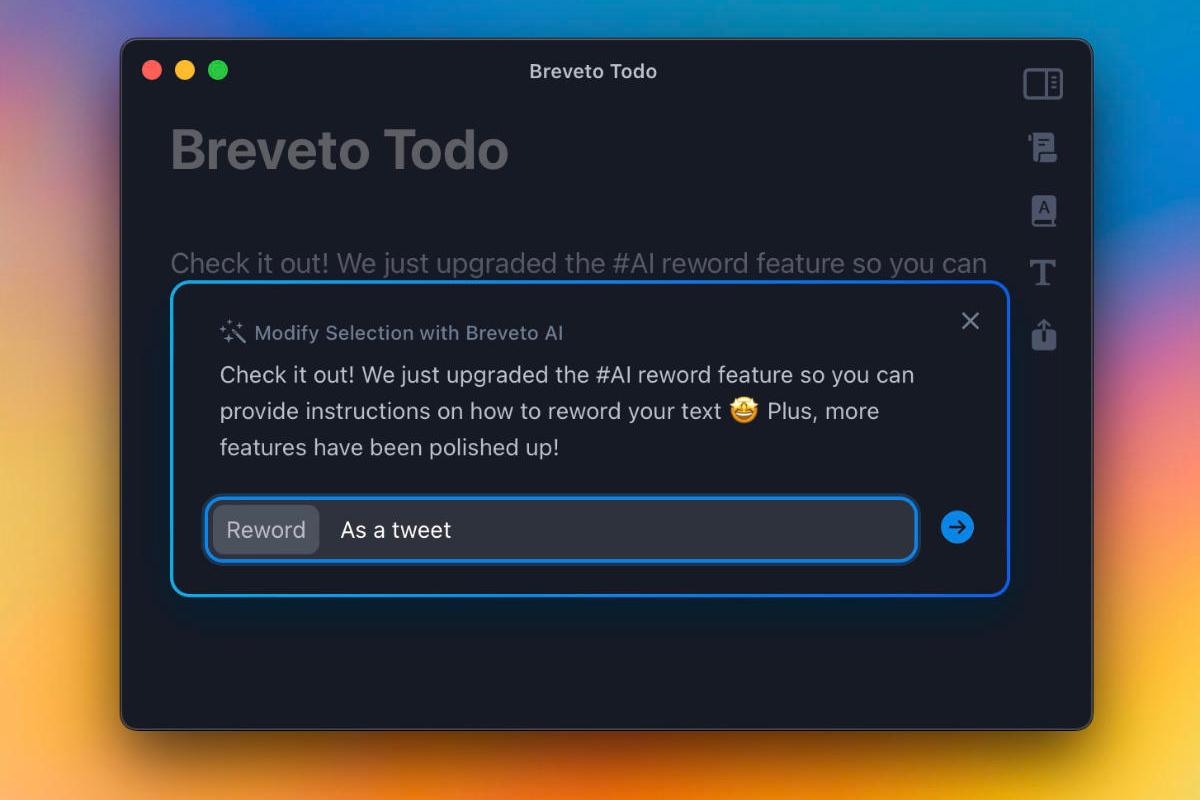Breveto AI Reword Text