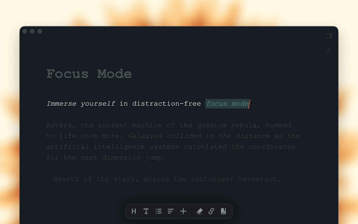 Focus mode in Breveto