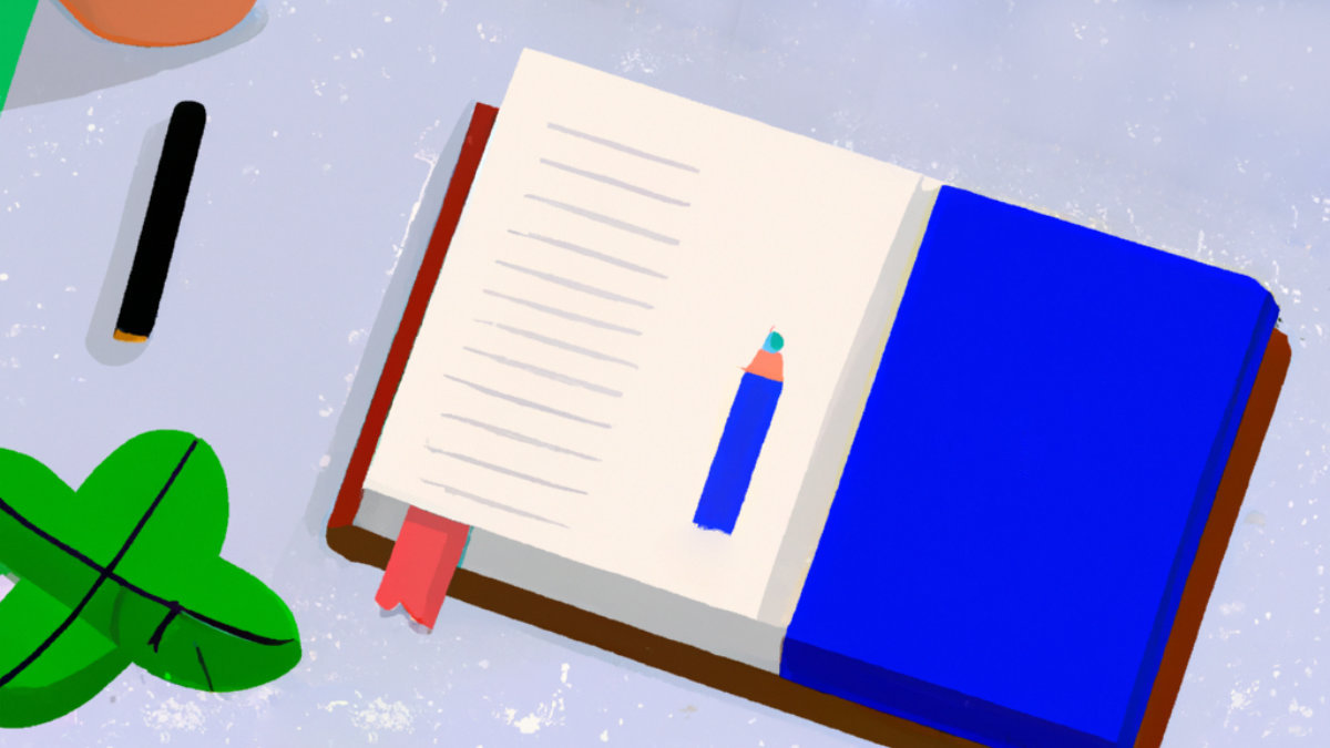 A notebook with a pencil on a desk.