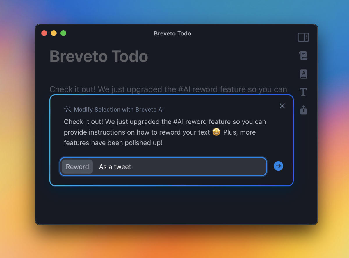 Breveto AI Reword Text